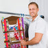 ProPik Hanging Double Sided Wrapping Paper Storage Organizer with Multiple Pockets, 40"X17" Clear PVC Bag (Brown)