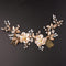 Wedding Gold Rhinestones Hair Comb, Dainty Flower Leaf Crystal Pearls Hair Comb Bridal Headband Hair Accessories for
