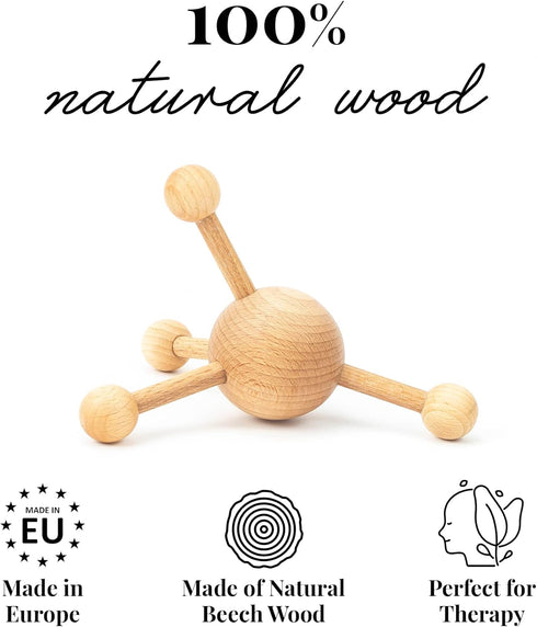 tuuli Accessories Trigger Point Massage Tool, Multi-Functional Wooden Handheld Massager for Back, Neck, Shoulder