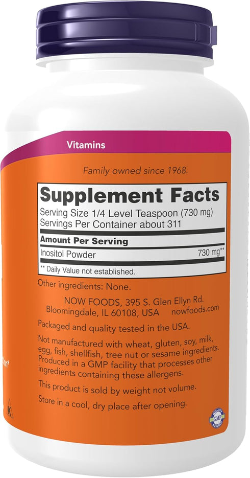 NOW Foods Inositol Powder Supplements, 8-Ounce, Neurotransmitter Signaling*, Cellular Health*