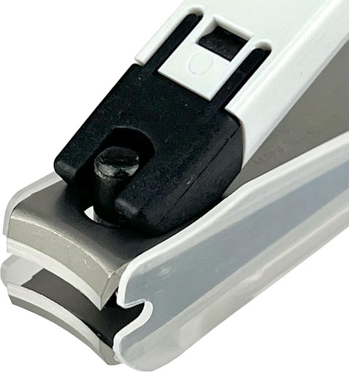 Kai Nail Clippers Type 001S White Stainless Steel Fingernail Toenail Clipper with File & Catcher, Made in Japan