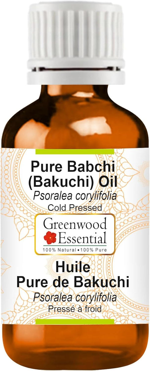 Pure Babchi (Bakuchi) Oil (Psoralea corylifolia) Cold Pressed 50ml (1.69 oz) - 100% Natural Essential Oil