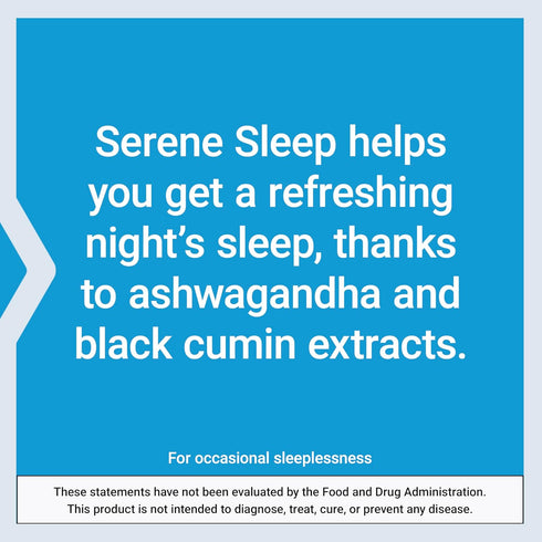 Life Extension Serene Sleep – Ashwagandha, Black Cumin – Sleep Supplement for Calm, Relaxation, 30 Softgels