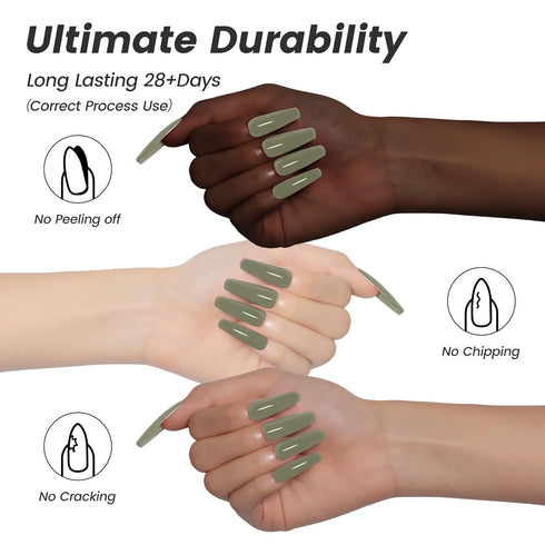 YTD Likomey Gel Nail Polish, 15ml Sage Green Soak Off UV Varnish, Spring Summer Grey Green DIY Nail Art Gel