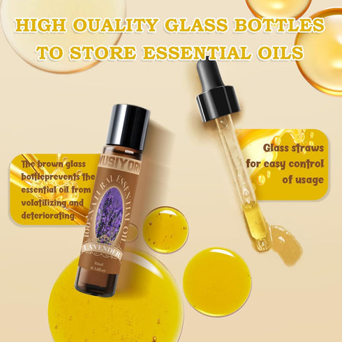 wusiyork 10ML 100% 0.34 Oz/Lavender Lavender Essential Oil - Pure and Natural Therapeutic Grade Oils for Aromatherapy