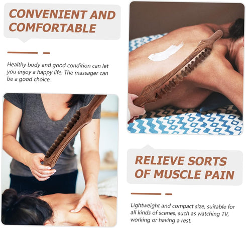 Healifty Wooden Roller Massager Back Massaging Tool for Muscle Relief Portable Sturdy Wood Design for Feet Neck