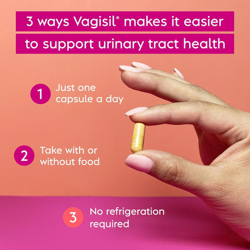 Vagisil Urinary Tract Health Supplements, Clinically-Proven Probiotics, 30 Capsules