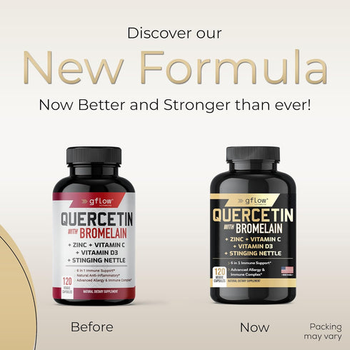 Quercetin with Vitamin C and Zinc, 500mg Quercetin with Bromelain, 240 Veggie Caps, Non-GMO, Vegan