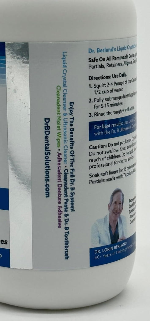 Dr. B Dental Solutions Liquid Crystal Soak Cleanser for Oral Appliances, Dentures, Night Guards, Aligners & Devices