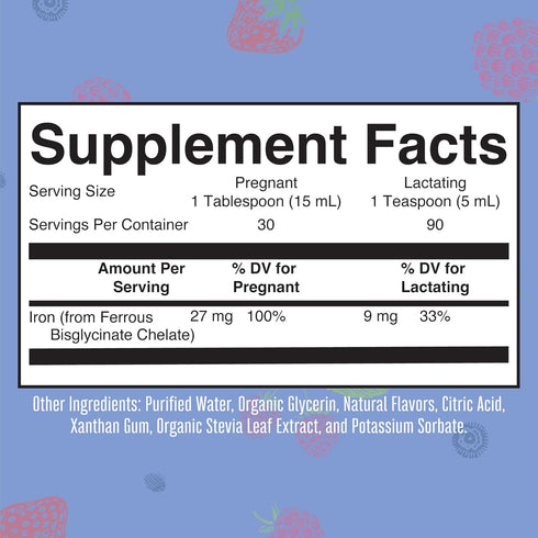 MaryRuth Organics Liquid Iron Supplement, Prenatal & Postnatal, 15.22 Fl Oz, Immune Support, Vegan, Non-GMO