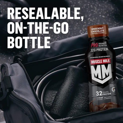 Slammin' 11.16 Oz (Pack 12), 32g 1g 16 5g Muscle Milk Pro Advanced Nutrition Protein Shake, Strawberry, Fl of Protein