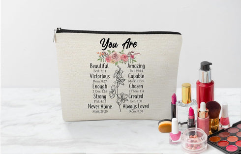 Inspirational Quotes Small Makeup Bag, Positive Cosmetic Pouch, Gifts for Friends, Sisters, Coworkers
