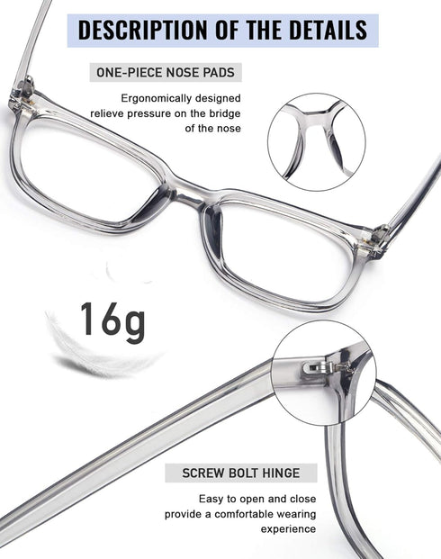 PANNER Oversized Square Blue Light Blocking Glasses - Anti Glare Reduce Eyestrain for Women and Men