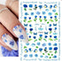 Flower Nail Art Stickers Decals 6 Sheets, Spring Rose 3D Self-Adhesive Nail Stickers for Women