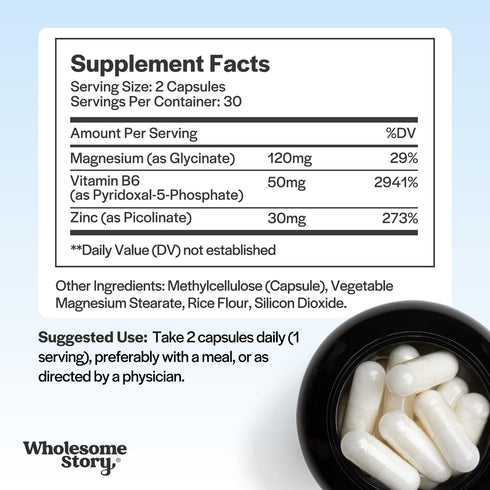 P5P B6 Immune 30 Zinc Picolinate, Magnesium Glycinate Supplements with Vitamin | Magnesium and Zinc Vitamin |