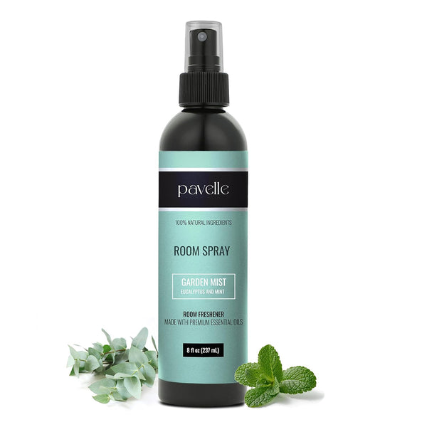 Room Spray, 100% Natural Essential Oil Bathroom Air Freshener, Long Lasting Non Toxic Deodorizer, Garden Mist, 8 Fl. Oz