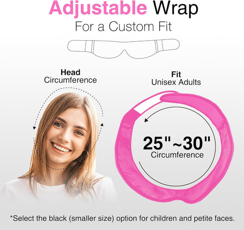 LotFancy Face Ice Pack Wrap with 4 Reusable Hot Cold Therapy Gel Packs for TMJ, Wisdom Teeth Pain Relief (Pink)