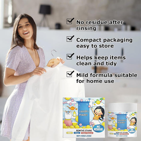 ZANSHI 2 PCS Oxygen Laundry Powder,Hyper Concentrated Strong Stain Remover Powder,for Everyday Fabrics,Stain Remover