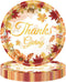 mdgfge 24Pcs Thanksgiving Paper Plates, Autumn Maple Leaf with Pumpkin Disposable Dessert Plates