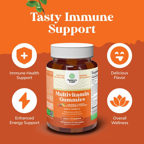 Gummies B12 Gummy Immunity Gummies 30 Count Potent Daily Multivitamin for Adults - Wellness Blend of Vitamin D A C E