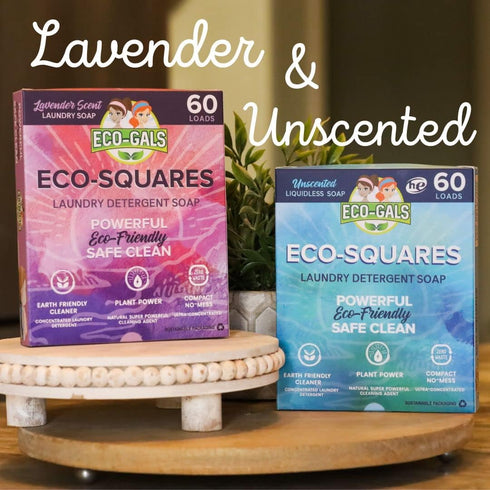 Eco-Squares Laundry Detergent Sheets, Lavender, Zero Waste Dry Soap Technology for Regular and HE Washers