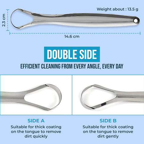 Aaram Tongue Cleaner, Medical Grade Stainless Steel, Hygienic Tongue Scraper for Adults and Kids, Silver