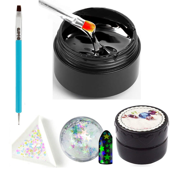 Nail Art Rhinestone Builder Glue, 8ml Soak Off UV Gel for Gem Stones, Jewelry Diamond Beads with Sequins