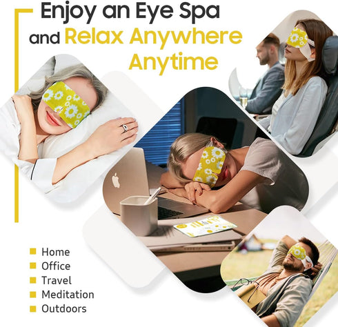 Steam Eye Mask, 10 Packs CHAMOMILE Heated Eye Mask, Self Heating Disposable SPA Warm Compress