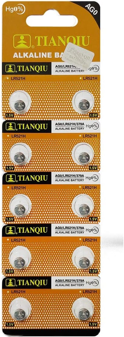 Tianqiu 10PCS Alkaline Battery Ag0 Lr521 379 Sr521Sw