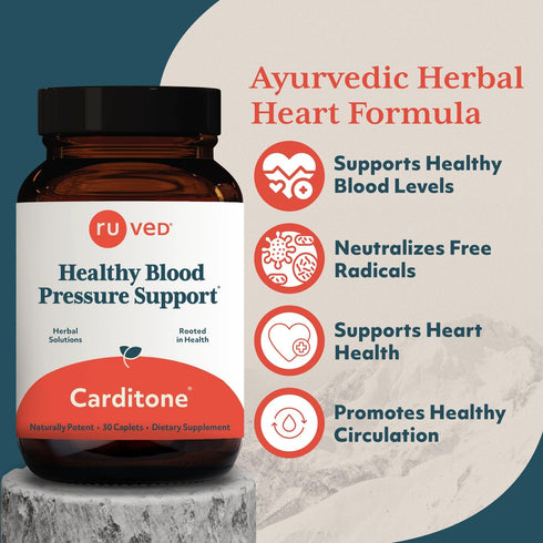 ruved Carditone - Natural Heart Health Supplement for Women & Men, 30 Vegetarian Caplets