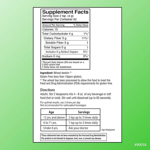 Quality Choice Clear Prebiotic Fiber Supplement Powder for Digestive Health - Tasteless, Non-Thickening Formula - 62 Servings, 8.3 Ounces - Ideal for Adults & Children 6 & Up Daily Fiber Powder