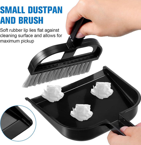 JHKNNK Set Set Mini Dustpan and Brush Compact Mini Broom Dustpan Plastic Nesting Design for Cleaning Desks, Keyboards