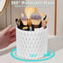 WAFJAMF Makeup Brush Holder 360 Rotating Cosmetics Holders Storage Cup for Vanity Desktop Bathroom Countertop 5 Slot Makeup Brushes Container - Classic Style - Pearl White by WAFJAMF