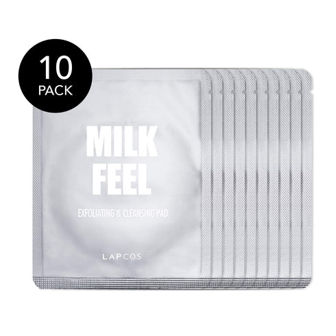 LAPCOS Milk Feel Exfoliating and Cleansing Pads - Clear Acne Prone Skin, Nourishing (10-Pack)