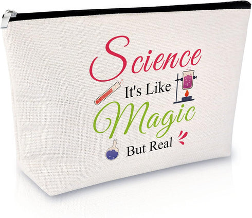 Science Gifts for Women - Makeup Bag for Science Teacher, Scientist, Physicist Graduation Gift, Travel Pouch