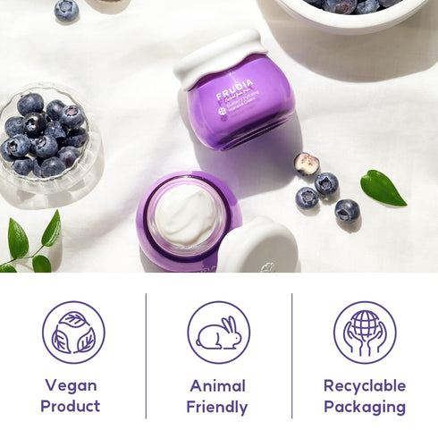 WELCOS FRUDIA Blueberry Hydrating Intensive Cream Mini | Vegan Facial Moisturizer w/ Blueberry Extract, Panthenol, WS