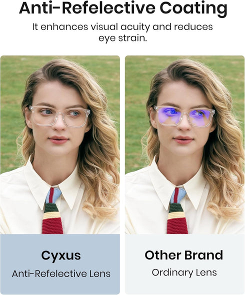 Cyxus Blue Light Glasses for Men and Women - UV Blocking, Reduce Eye Strain for Computer Screen, Model 8082