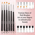 Nail Art Brushes Dual-Head Pen Painting Set, Gel Nail Art Design Tools Include Nail Extension Gel Brush, Liner Brush,