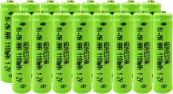 Rechargeable AAA Batteries NiMH 1.2V 1100mAh High Capacity for Home Devices (16 Pack)