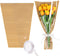 STEFORD 50Pcs Flower Bags for Bouquets Kraft Floral Sleeves Wrapping Paper with Ribbons