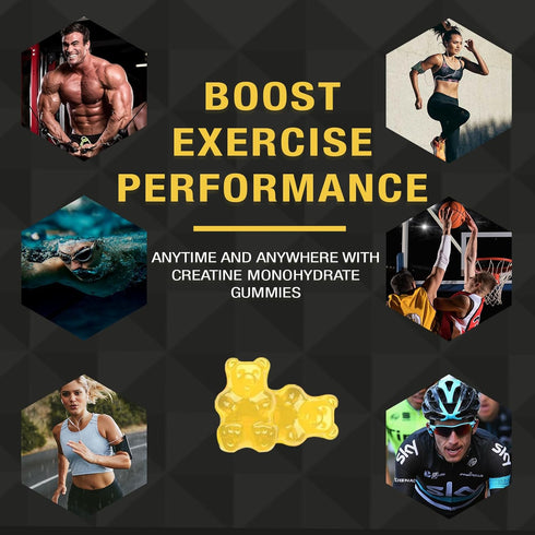 Creatine Monohydrate with Vitamin D3 & B12 | Sugar Free Hydrolyzed Collagen Gummies for Muscle Strength