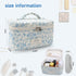 Travel Makeup Bag, Large Cosmetic Toiletry Bag Organizer with Handle, Soft Makeup Brush Holder for Women and Girls