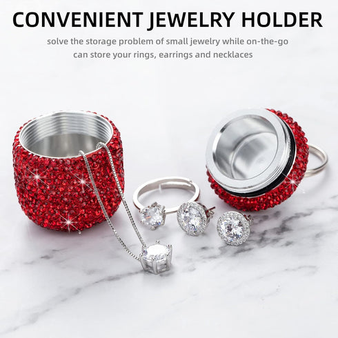 Small Pill Box Keychain, Cute Mini Pill Fob Container for Vitamin Storage Organizer, Keychain Pill Case Holder (Red)