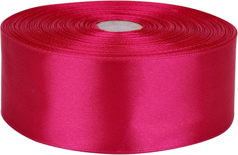 1-1/2 Inch 50 Yard Rose Red Satin Ribbon for Gift Wrapping, Wedding, Crafts, Christmas, Easter, Floral, Invitation