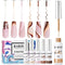 RARJSM 6pcs Nail Art Gel Liner Set, Nude Color Striping Gel Nail Polish with Thin Brush for Home DIY Salon