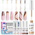 RARJSM 6pcs Nail Art Gel Liner Set, Nude Color Striping Gel Nail Polish with Thin Brush for Home DIY Salon