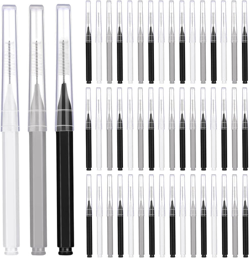 Patelai 50 Pieces Braces Brush for Cleaner Interdental Tooth Flossing Tool (Black, White, Gray)