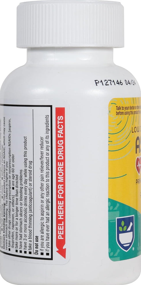 Rite Aid Aspirin Enteric Tablets - 81 mg Aspirin - 500 Count - Low-Dose for Headache Relief