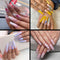 INFELING Clear Coffin Nail Tips - 500pcs Half Cover Ballerina French Nail Tips with Box for Acrylic Nails