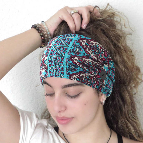 Olbye Leopard Button Headband, Wide Elastic Non-Slip Turban Hair Band, 4Pcs Boho Hair Accessories for Women
